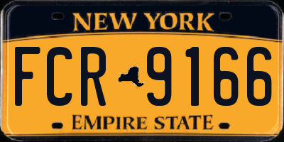 NY license plate FCR9166