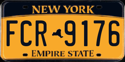 NY license plate FCR9176