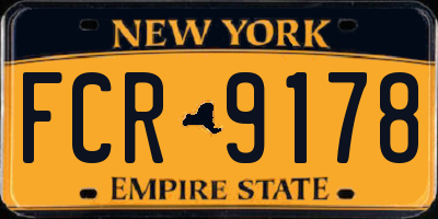 NY license plate FCR9178