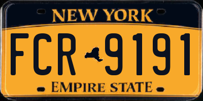 NY license plate FCR9191