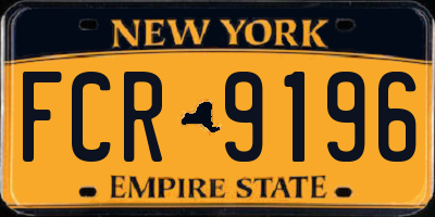NY license plate FCR9196