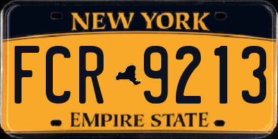 NY license plate FCR9213