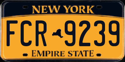 NY license plate FCR9239