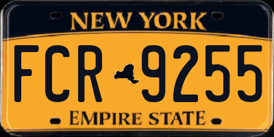 NY license plate FCR9255