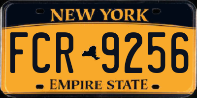 NY license plate FCR9256
