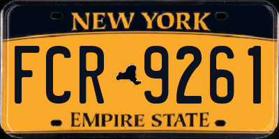 NY license plate FCR9261
