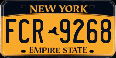 NY license plate FCR9268