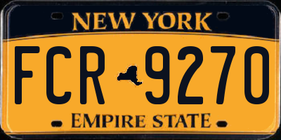 NY license plate FCR9270