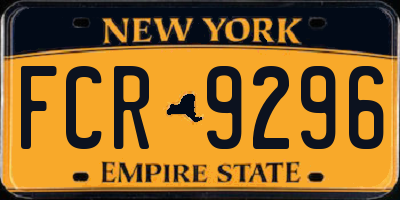 NY license plate FCR9296