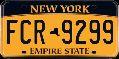 NY license plate FCR9299