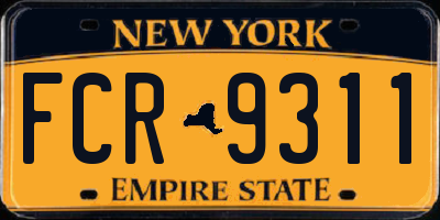 NY license plate FCR9311