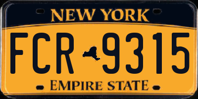 NY license plate FCR9315