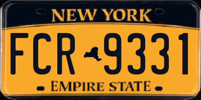NY license plate FCR9331