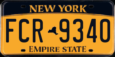 NY license plate FCR9340