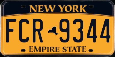 NY license plate FCR9344