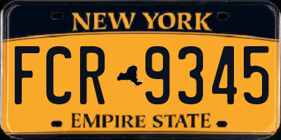 NY license plate FCR9345