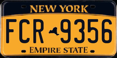 NY license plate FCR9356