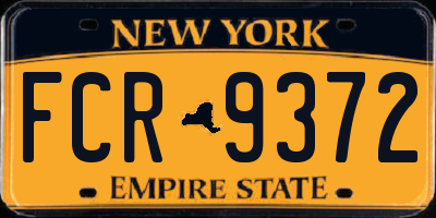 NY license plate FCR9372