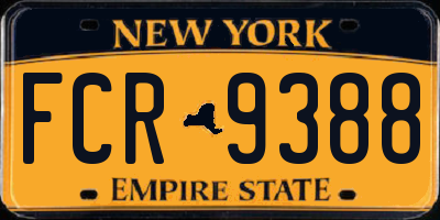 NY license plate FCR9388