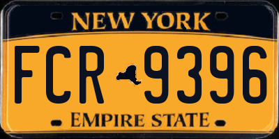 NY license plate FCR9396