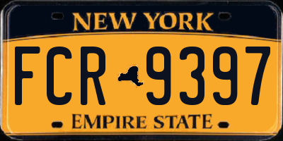 NY license plate FCR9397