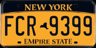 NY license plate FCR9399