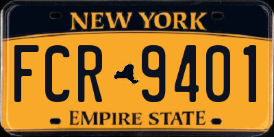 NY license plate FCR9401