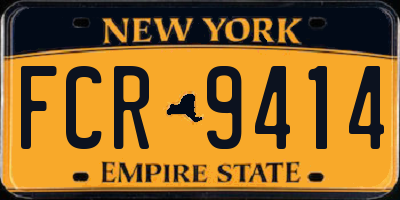 NY license plate FCR9414