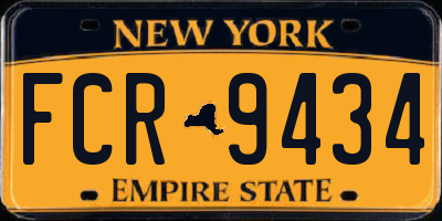 NY license plate FCR9434