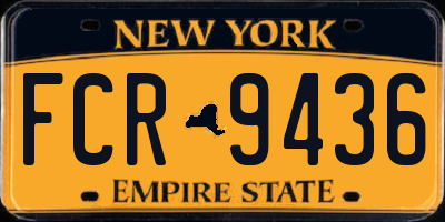 NY license plate FCR9436