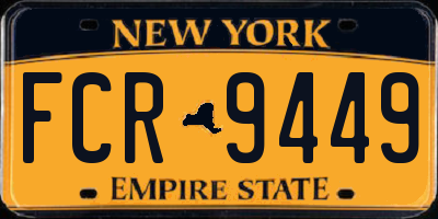 NY license plate FCR9449