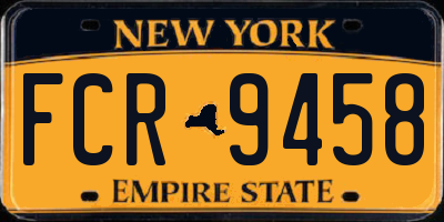 NY license plate FCR9458