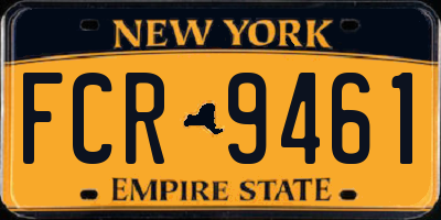 NY license plate FCR9461