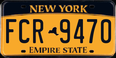 NY license plate FCR9470