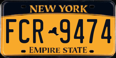 NY license plate FCR9474