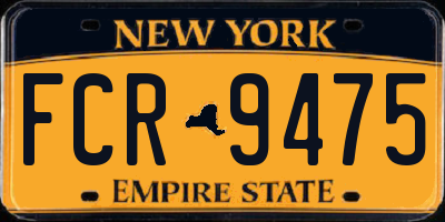 NY license plate FCR9475