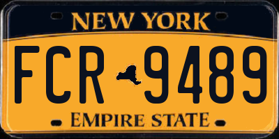 NY license plate FCR9489