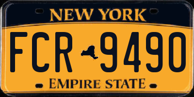 NY license plate FCR9490