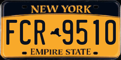 NY license plate FCR9510