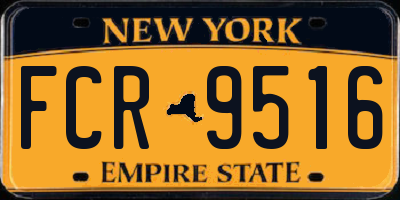 NY license plate FCR9516