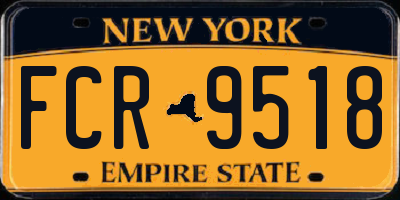 NY license plate FCR9518