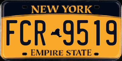 NY license plate FCR9519