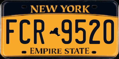 NY license plate FCR9520