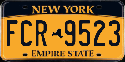 NY license plate FCR9523