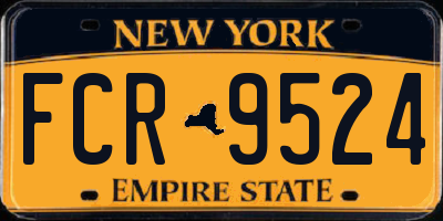 NY license plate FCR9524