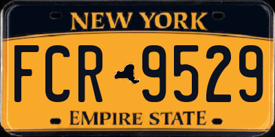 NY license plate FCR9529