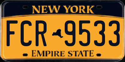 NY license plate FCR9533