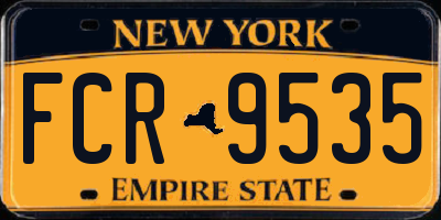 NY license plate FCR9535