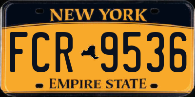NY license plate FCR9536