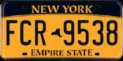 NY license plate FCR9538